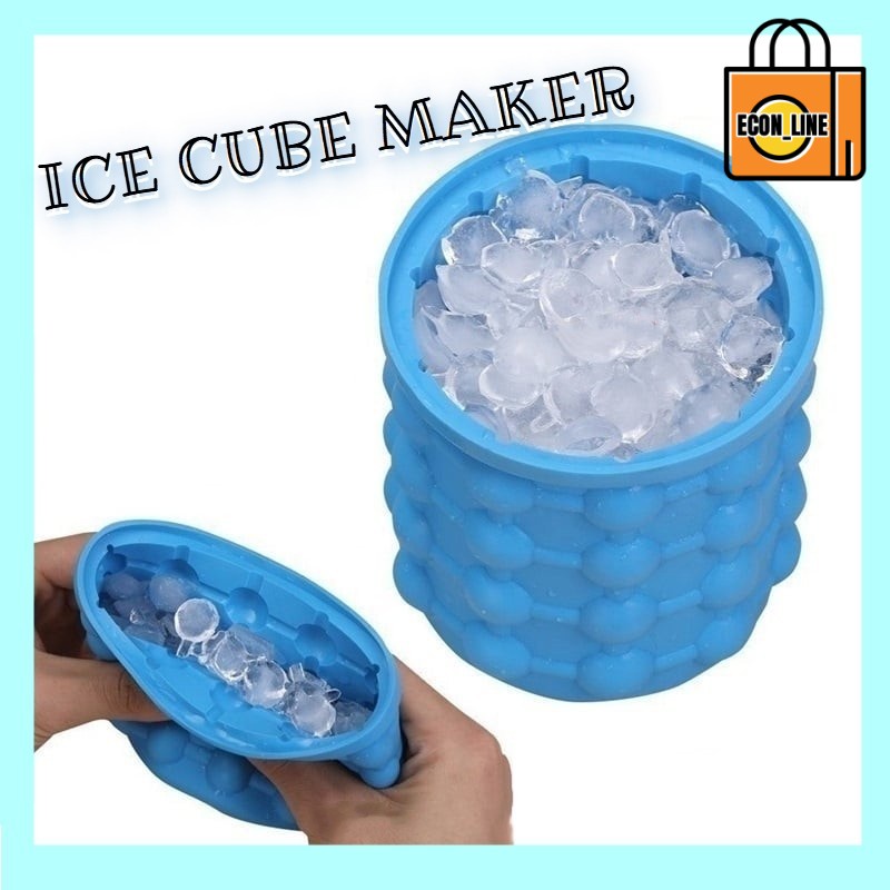 Magic Ice Cube Cooler Maker Genie Silicone Rubber Tray Molds Saving Ice Bucket Space Saving Bottle Holders