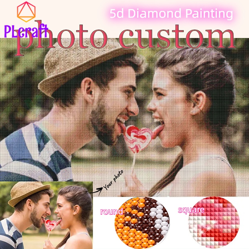 【PC】5D DIY Diamond Painting Photos Custom Full round/Square Picture of Rhinestones Diamond Embroidery Baby,Wedding and Parents gift，Family portrait，any pictureCustom