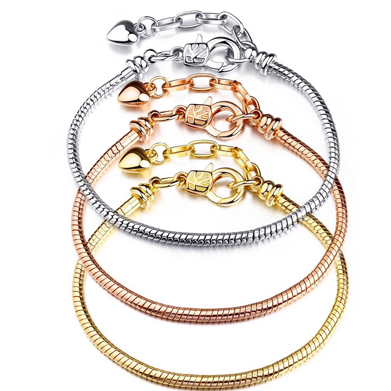 Lobster Clasps Copper Snake Chain For Making DIY Pan Charm Bracelets For Women Children High-Quality Jewelry Dropshipping