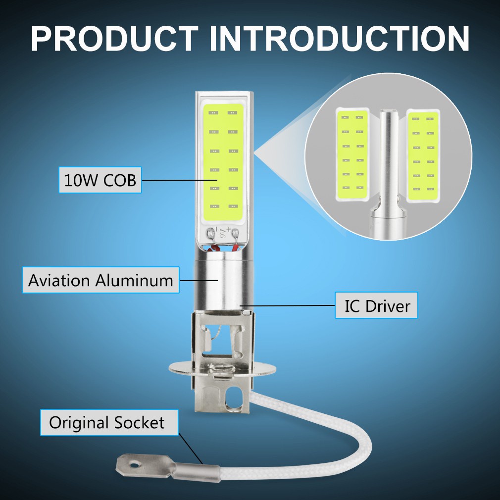 Quality Have 6000k White COB LED Bulb Light 10W H1 H3 H27 881 880 Car Fog Super Bright Premium Purpose - Image 2