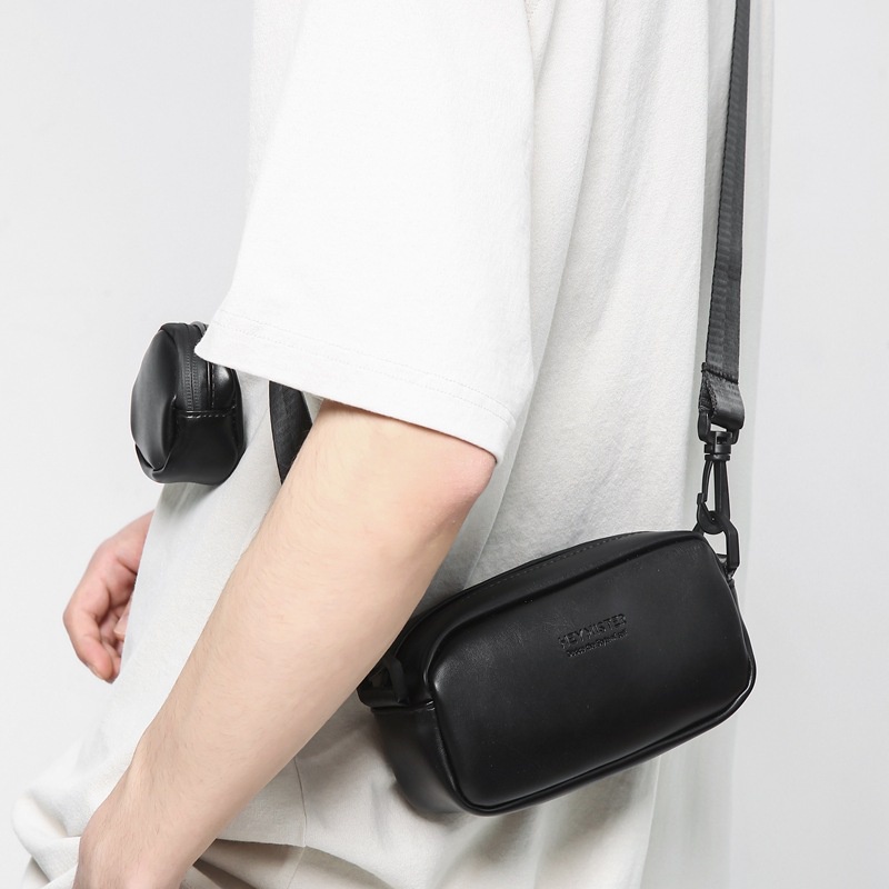 LABER LEE Unisex Sling Bag – PU Leather Casual Crossbody Small Square Bag