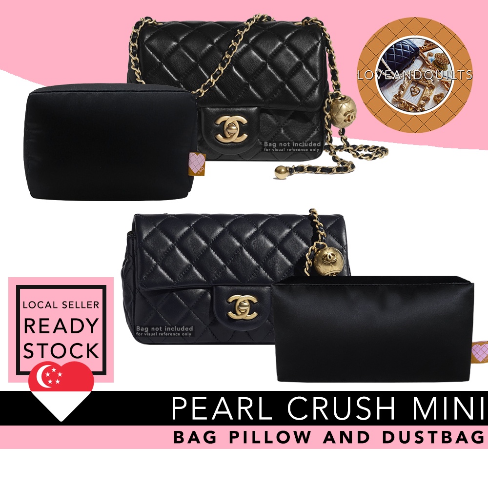 Flap Bag Shaper Pillow & Dustbag for Chanel Pearl Crush Mini Square Rectangular | Satin Insert Dust Bag | bag Stuffer