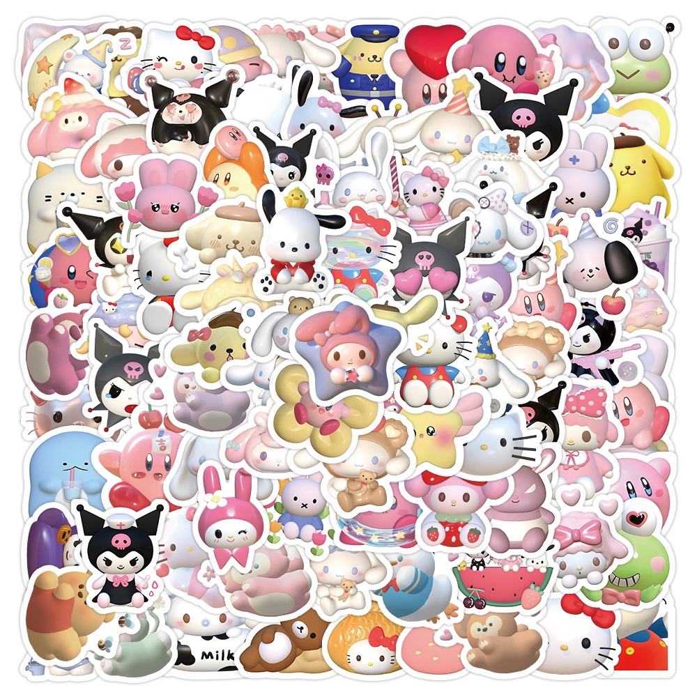 Versatile Essential 200/100/50PCS New Sanrio Stickers Hello Kitty Kuromi My Melody Cute Girls Laptop Skin Kawaii Decal - Image 5
