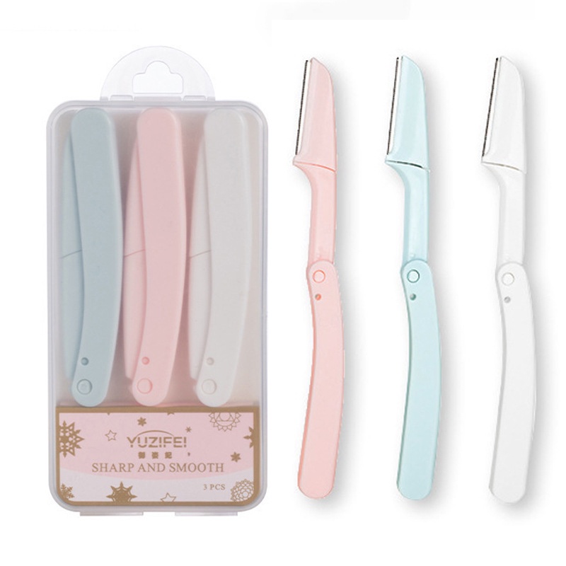 Safety Folding Eyebrow Shaving Knife Female Anti-scratch Set Beauty Tool Replaceable Blade