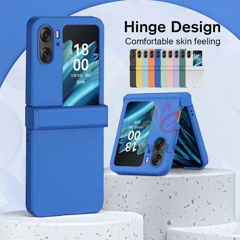 Fashion Candy Colors Simple Phone Casing OPPO Find N2 FLIP Feel Skin Hinge Shockproof Matte Ani-Knock Protect Hard PC Case