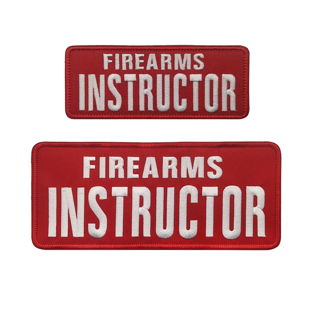 INSTRUCTOR Embroidered Patch FIREARMS Tactical Emblem Armband Hook Loop Badge for Backpack jacket