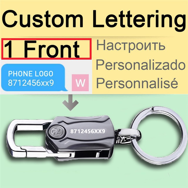 Versatile Have Custom Lettering Keychains 4-in-1 Heavy Duty Key Chain Anti-Anxiety Rotatable Keyring Box Cutter Phone... - Image 4