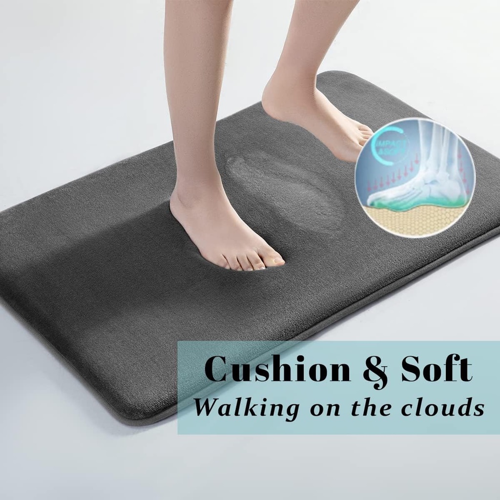 Super Absorbent Coral Velvet Bath Mat - Ultra-Soft, Anti-Slip Bathroom Floor Mat & Door Mat