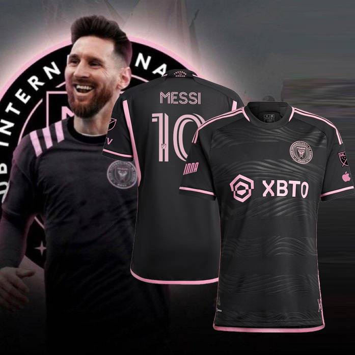 New 2023-2024 Inter Miami CF Away Lionel Messi Jersey Football Tshirts Fans Short Sleeve Sports Tee Unisex