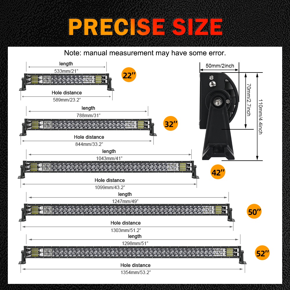 Must Reliable DVISUV LED Light Bar 12D 22inch 42inch Flood Spot Combo Beam Fog Driving Offroad 4x4 Truck Boat SUV ATV... - Image 4