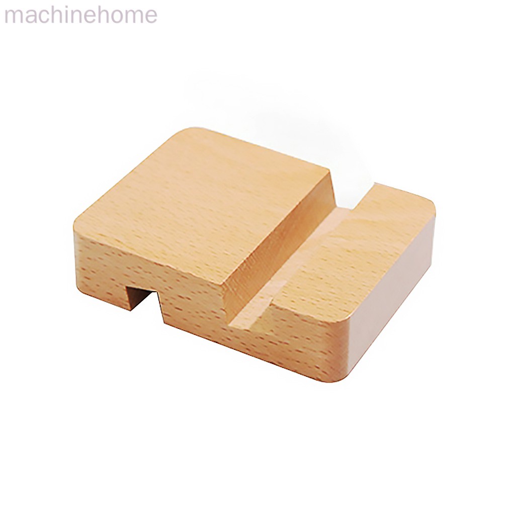Reliable Purpose Dual Slots Mobile Phone Holder Home Office Desktop Non-slip Universal Wooden Cell Stand Essential - Image 3
