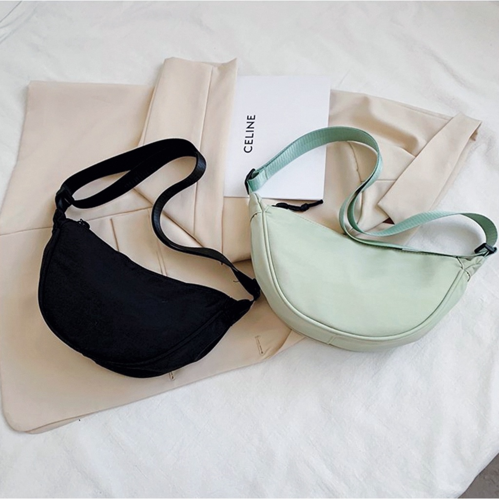 B093 Nylon Dumpling Bag Hobo Bag Crossbody Bag Women Round Mini Shoulder Bag Sling Bag Wanita Bag Perempuan Bag Lelaki