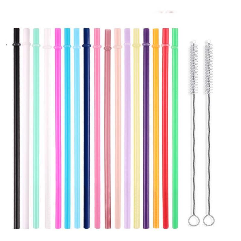 READY STOCK】24cm Environmentally Friendly Material PP Plastic Straw Reusable & Stainless Steel Bottle Brush Cleaning Brush Individually Packaged