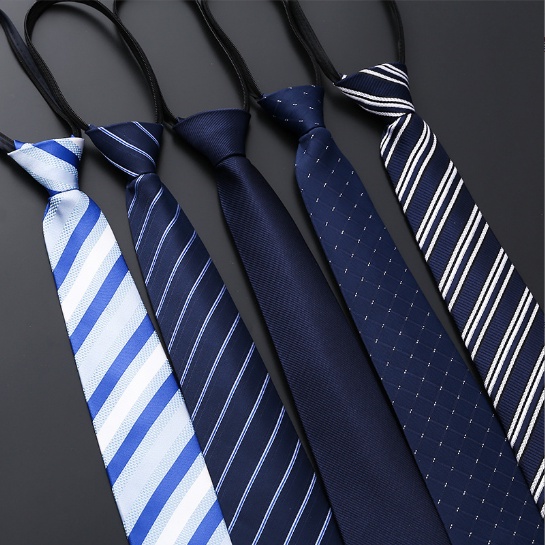 8CM Men's Zipper Tie Business Formal Wear Groom Wedding Security Banquet 4S Store Accessories