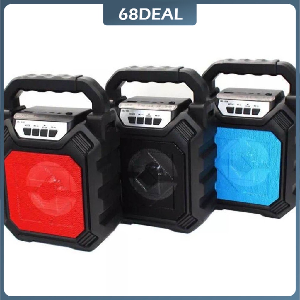 [Johor Stock] Mini Bluetooth Speaker Mic- Outdoor Wireless Portable Karaoke LED Light Karaoke TF Card FM Music Radio