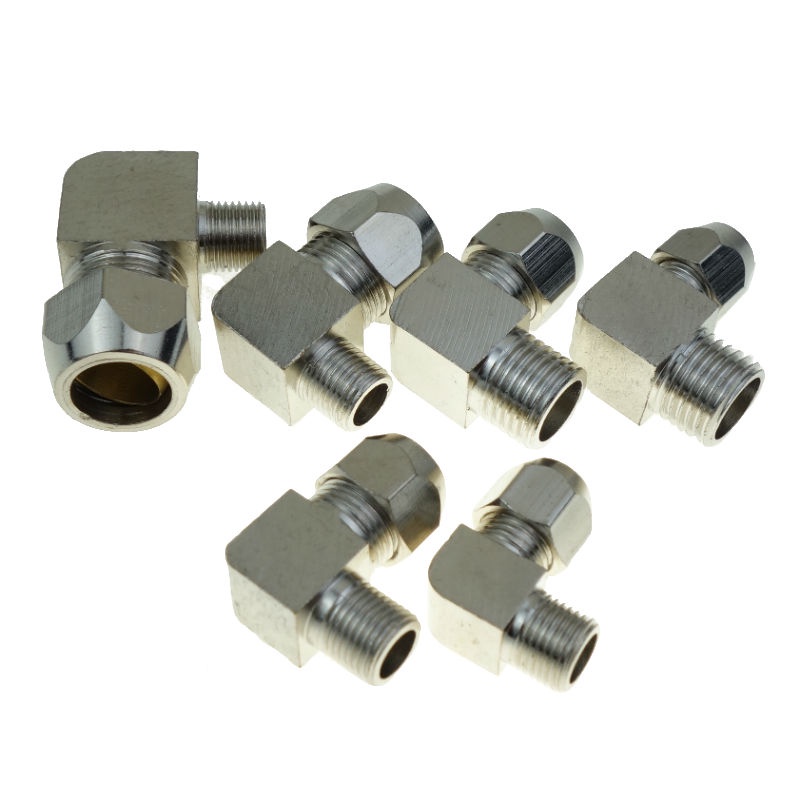 Must Have Brass Nickel Plated Compression Fitting Male Elbow 6mm 8mm 10 mm 12mm OD * 1/8" 1/4" 3/8" 1/2" BSP - Image 3