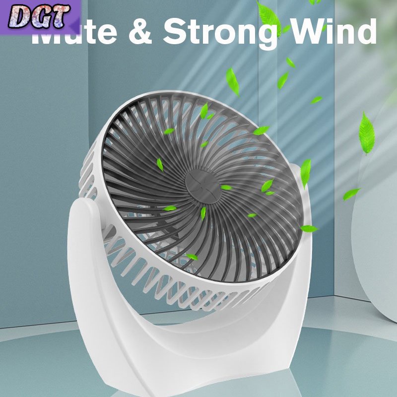 DGT 8 inch Strong Wind Kipas Angin Kipas Fan Usb Desk Fan Portable Desktop Office Table Cooling Mute Rotating