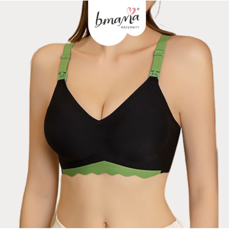 Bmama Ultra Cooling Seamless Nursing Bra | Black | 40 Size