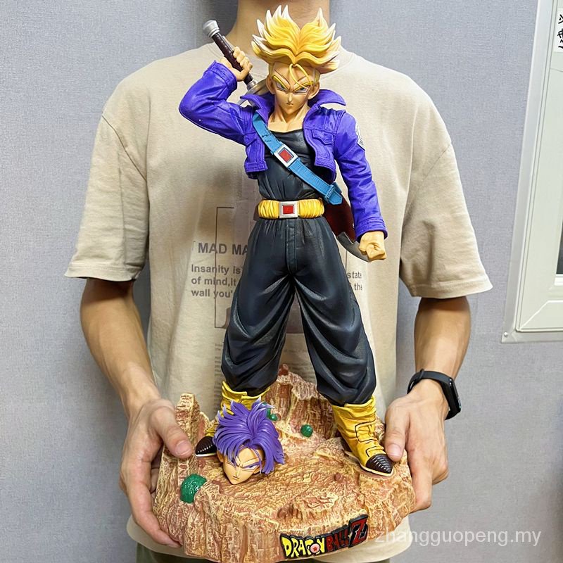 [Ready Stock Immediate Shipping] 50cm Trunks Figure MRC Oversized Dragon Ball Future Warrior Super Saiyan Statue Double-Headed V7QX