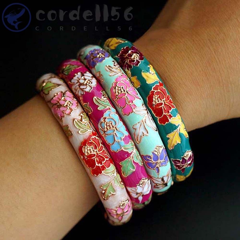 CORDELL Ethnic Bangles Fashion Accessories Bracelet Enamel Cloisonne Traditional Chinese Classic Filigree Jewelry