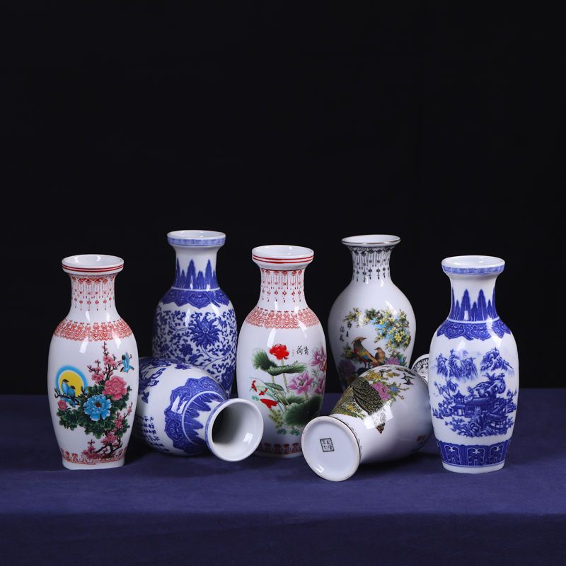 vase Jingdezhen Ceramic Ornaments Home Living Room Flower Arrangement Decoration Porcelain Height 25cm Stoneware Antique Small Fresh V