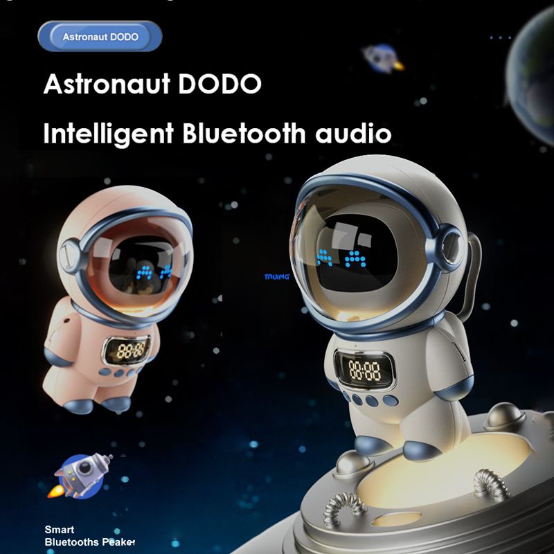 Creative Shape Speaker Portable Cute Astronaut Speaker 1800mAh Bluetooth Intelligent AI Interactive Audio Clock/Alarm Clock