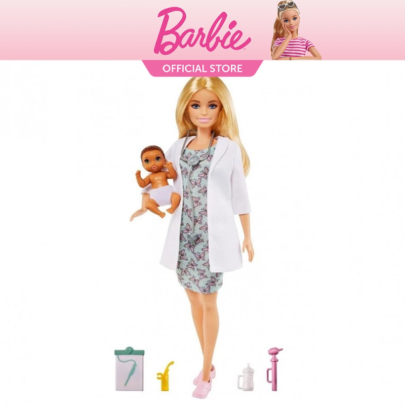 Barbie You Can Be Anything Baby Doctor Doll With White Doctor's Coat (GVK03)