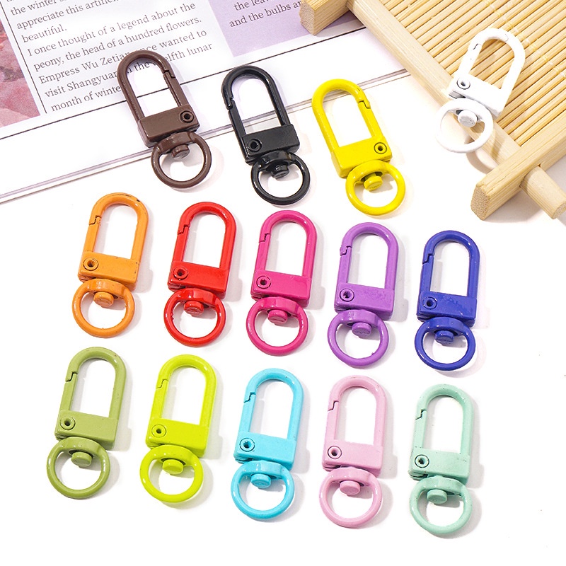 5pcs/pack wholesale handmade DIY jewelry accessories spray paint color zinc alloy buckle key ring key chain material lobster buckle lobster hook chain buckle