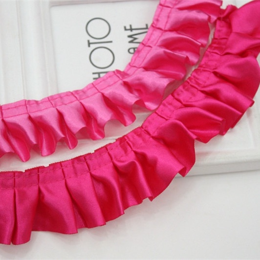 【1m】Satin Lace Ruffles Trim Multicolor Ribbon Apparel Dress Craft Supplies Garment Sewing Accessories DIY Decoration