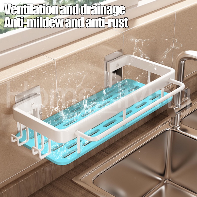 Home Utensil Soap Organizer Kitchen Sponge Holder Dishwashing Cloth Hanging Sink Accessories Drainer Rack - Image 3