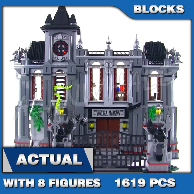 1619pcs Super Heroes DC Batman Fighter Arkham Asylum Breakout Security Van Gate Joker Penguin 07044 Building Blocks Toys Compatible With 10937 Model