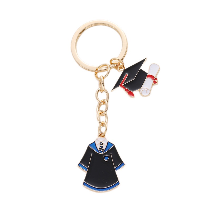 Bachelor's uniform Bachelor's Cap Key Chains Friend Student Graduation Gifts A+Good Luck Keyring Handbag Fashion Accessories