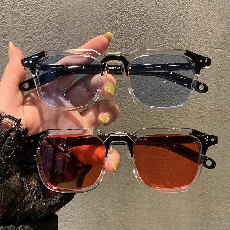 Retro Korean Type New Sunshade Small Square Box Sunglasses Female Fashion Personality Male Couple round Face European and American Fashionable Sunglasses