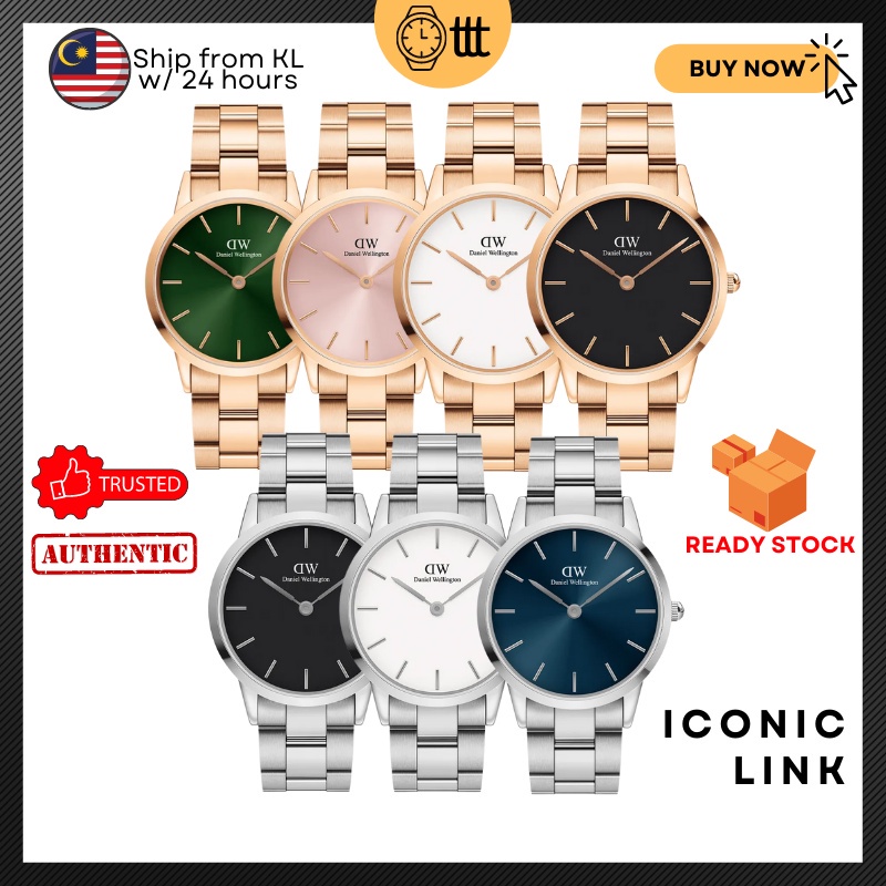 DW Watch Iconic Link Lumine Arctic Unitone Rose Gold Silver Jam Tangan Stainless Steel Original [40/36/32/28mm]