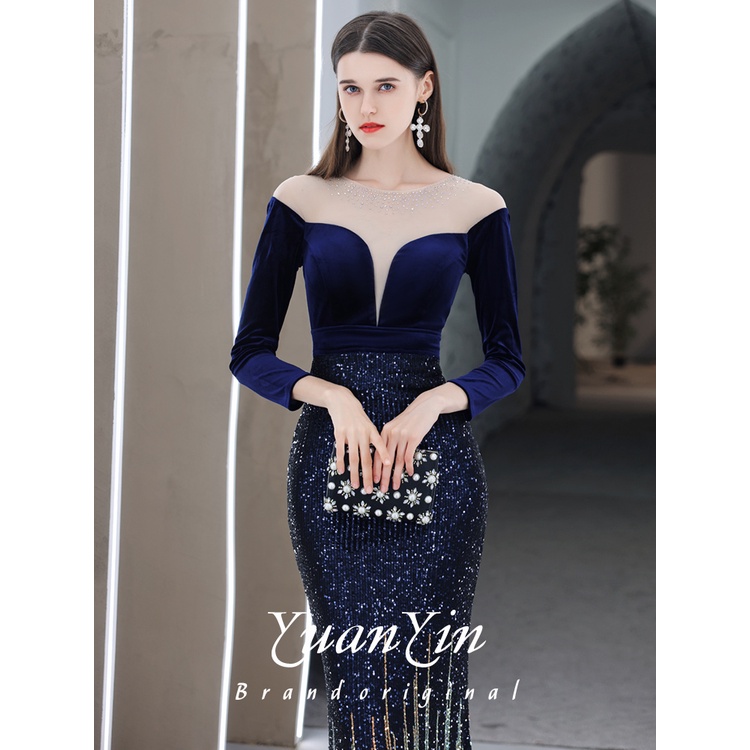 green emerald velvet dress Starlight Glitter Maxi Dinner Dress  nichii (Malaysia)