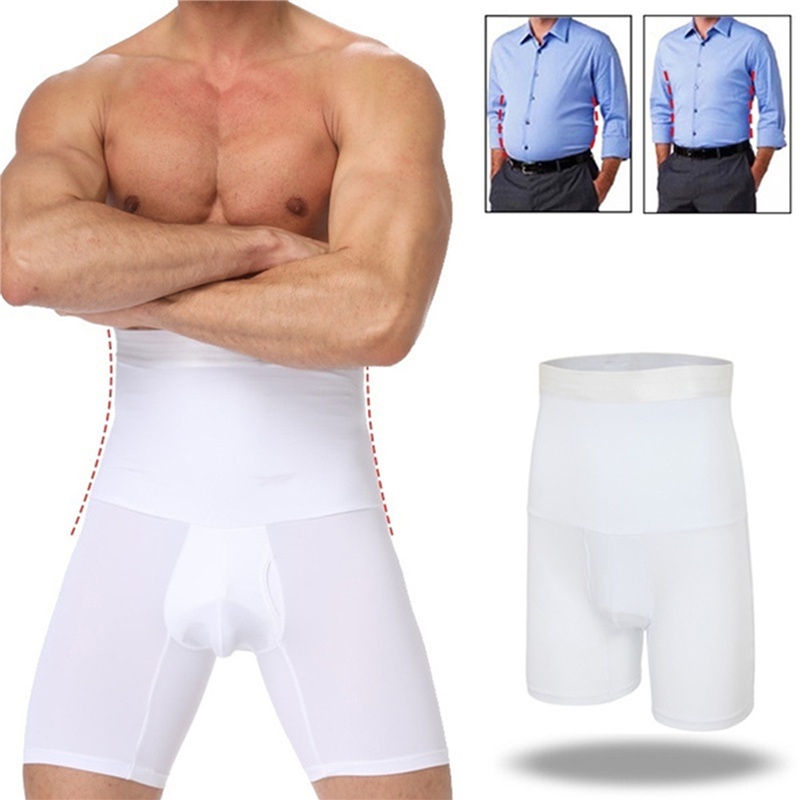 Men Boxer Briefs Firm High Waist Trainer Compression Slim Fit Underwear