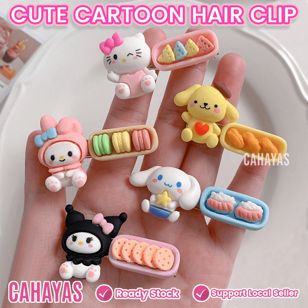 [M'sia Stock] Cute 3D Japan Sanrio Cartoon Character Hairpin Hair Clip For Kids Girl Hair Accessories Cinnamoroll 可爱 发夹