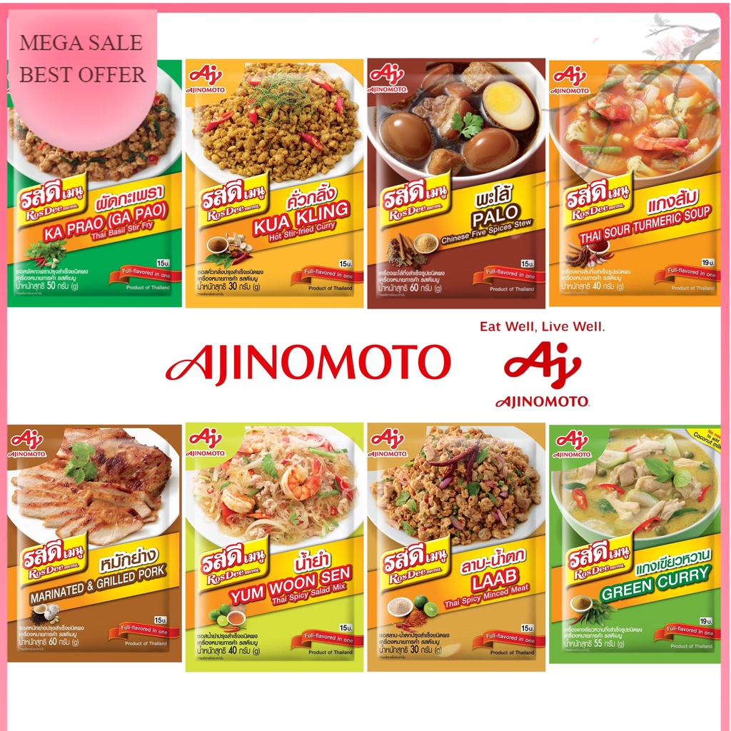 Ajinomoto RosDee Menu Thai Cuisine Tom Yum Kung Creamy Rosdee Kua Kling Ajinomoto RosDee Palo Rosdee Kaprao Rosdee Green