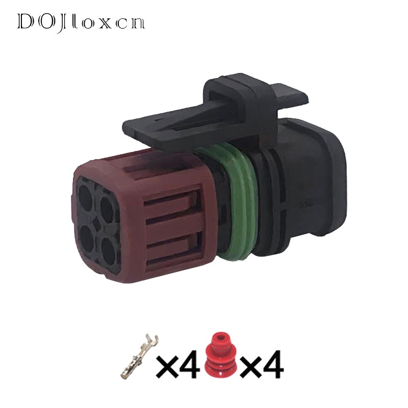 1 Set Tyco 4 Pin Female Fuel Injector Wiring Plug Oxygen Sensor Connector Socket For Cars Excavator Plugs1337352-1