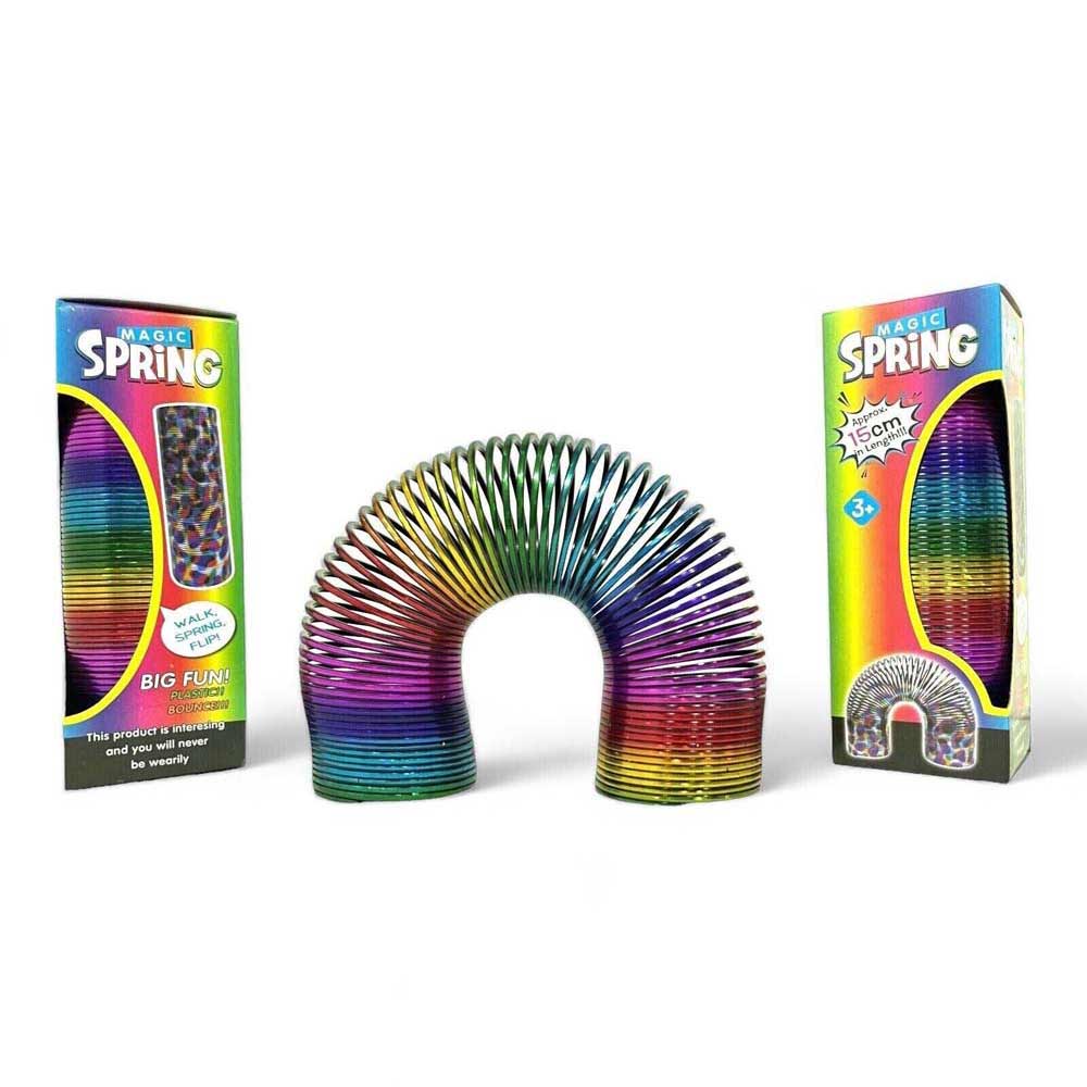 Large Rainbow Magic Spring Fun Toy Stretching 10m Bouncing Rainbow Coil 15cm