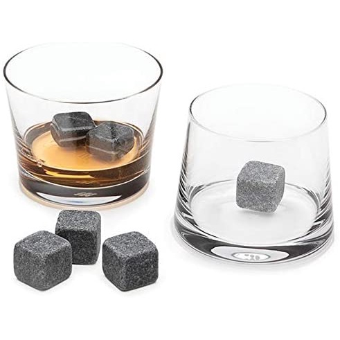 Durable Versatile Ultimate Whiskey Stones Gift Set: 9 Granite Chilling Tongs Ideal Men Dads Parties Birthdays Premium - Image 3