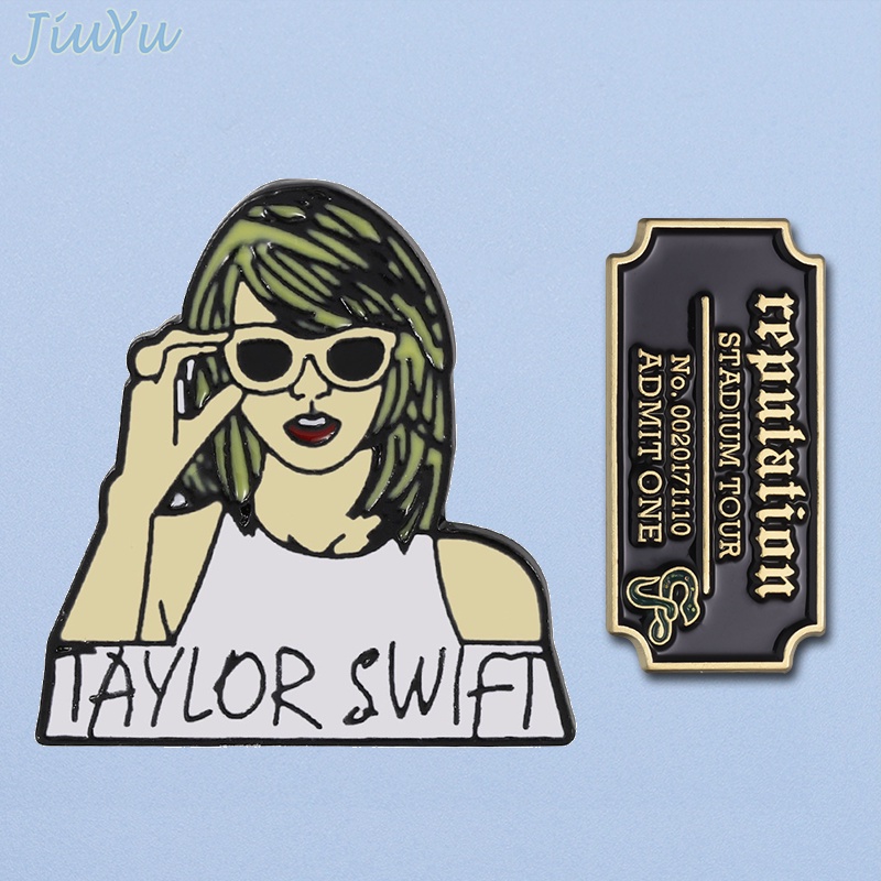Reputation Taylor Swift Enamel Brooches World Tour Concert Tickets Pin Badge Jewelry Accessories for Fans