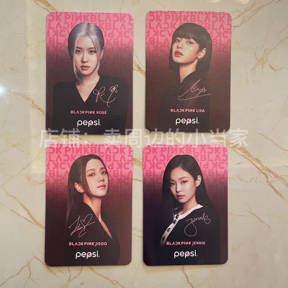 BLACKPINK Photocard Pink Same Style Merchandise pepsi Card Co-Branded Generation Signature 4张一套 Lisa Jisoo rose Jennie