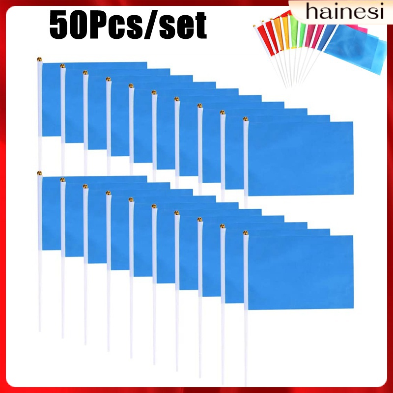 50pcs Handheld Square Flags Solid Color Mini Flag Party Supplies Party Celebration Flags,14*21cm❤️