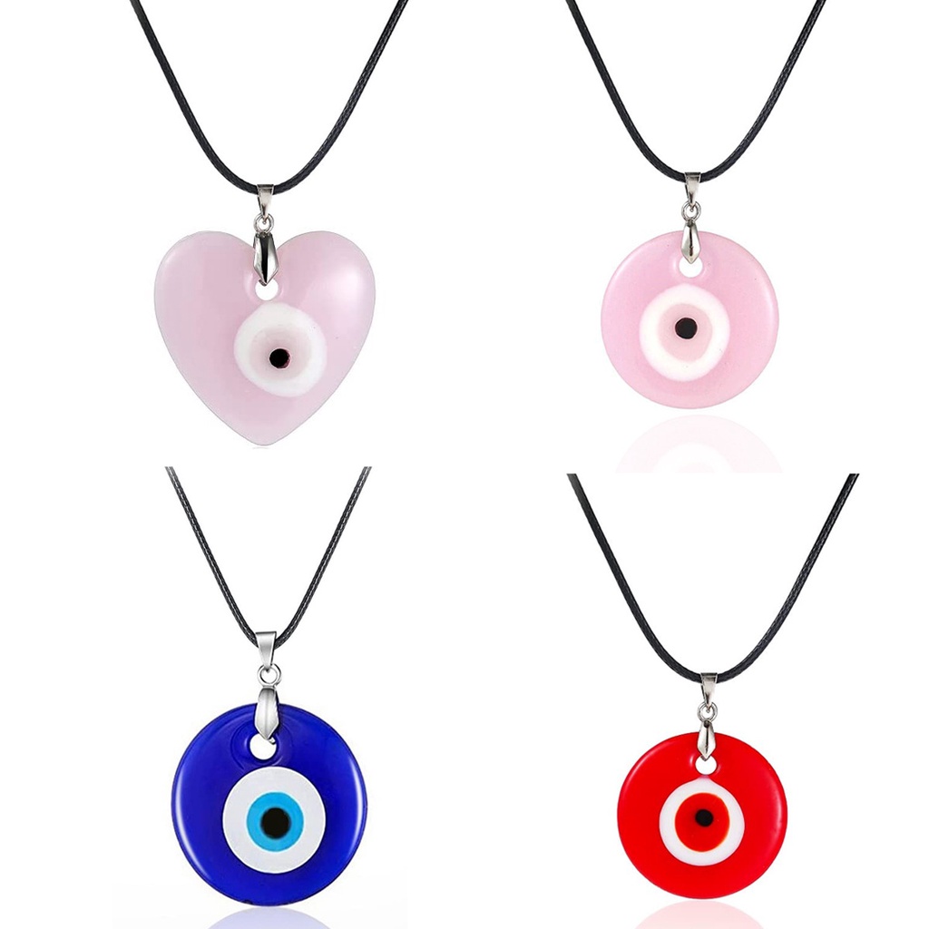 Love Devil's Eye Necklace Droplet Pendant Türkiye Blue Eye Leather Necklace