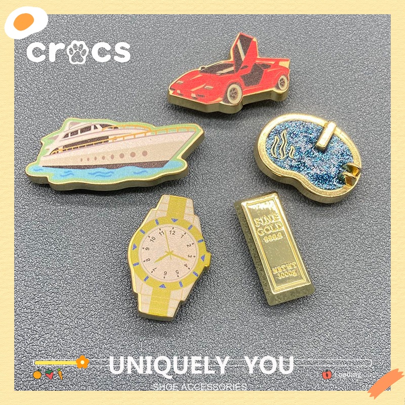 New crocs jibbitz Metal shoe buckle luxury yacht watch series hole shoe buckle slippers decorative buckle hole shoe flower Crocs charms shoe decorative buckle