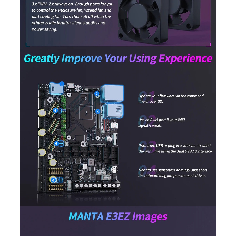 BIGTREETECH Manta E3EZ Mainboard Upgrade to Klipper