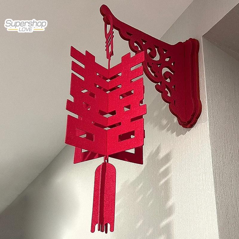 Chinese Character Xi Pendant 3D Lantern Shape Decor Romantic Door Hanging Ornament Simple Wedding Gift Supplies婚礼装饰