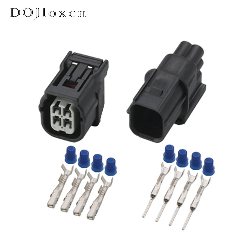 Premium Durable 1 Set 4 Pin 1.0mm Black Male Female Plug Honda Oxygen Sensor Automobile Waterproof Connector 6188-477...