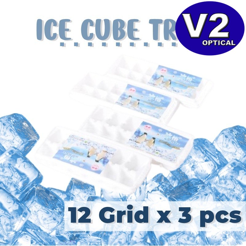 Square DIY Ice Cube Molds (12 Grid x 3 pcs) Ice Cube Tray Ice Maker Kitchen Home Plastic Ice Cream Mould Freezer Mold